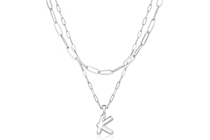 adoyi Bubble Letter Necklace Gold Balloon Initial Necklace for Women Trendy - 18K Gold Plated Layered Bubble Letter A-Z Alphabet Pendant Locket Necklace Stack Set Name Personalized Gold Jewelry Gift