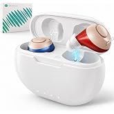 Sirnaigs Rechargeable OTC In-Ear Hearing Aids for Seniors, ivory white | Rechargeable,Charging Case,Simple Controls,Small Discreet Design, Comfortable,No App Needed,Nearly Invisible