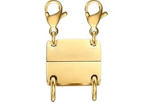 DAILYACC Layering Magnetic Necklace Clasp,18 K Gold and Silver Separator for Stackable Necklaces