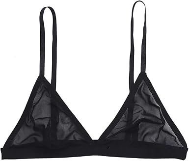GORGLITTER Damen Mesh Bralette - Transparent Ohne Bügel, V-Ausschnitt