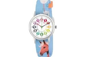 ITOOZYNN Kids Watch for Girls and Boys,for Children's Toddler Learning Time and Easy to Read Time, Adjustable Nylon Strap,Analog Watch for Boys and Girls Ages4~11