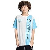 Messi Boys Lifestyle Short Sleeve Top, Loose-fit Shirt with Logo, Comfortable