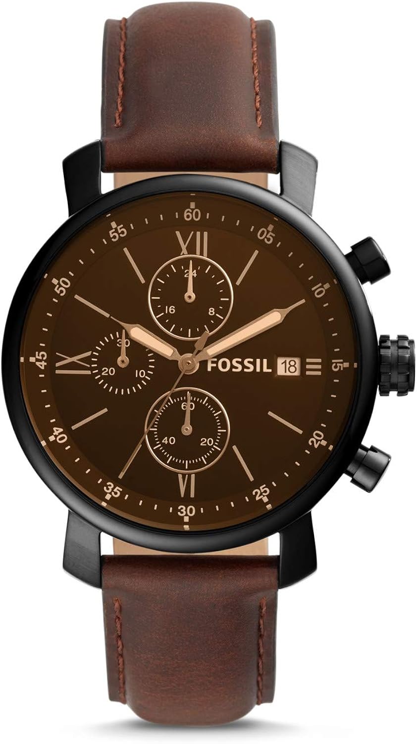 Fossil Rhett Chronograph Brown Leather Watch BQ2459 Watches