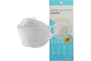 Letusto Ask Earth KF94 Face Masks - 4 Layer Protection Safety Mask with 3D Design for Maximum Protection Made in Korea (White) (50pcs)