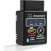KPEOY Bluetooth OBD2 Scanner for Car, Wireless OBDII Code Reader Auto Engine Fault Diagnosis Tester, Professional OBD2 Bluetooth Scan Tool Vehicle Interface Adapter for Phone and PC