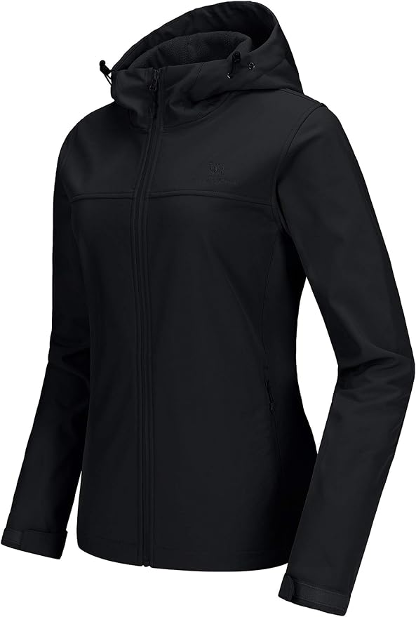 CAMEL CROWN Womens Fleece Lined Softshell Jacket Hooded