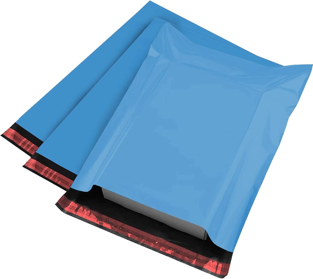 iSOUL Strong Large Mailing Bags 10 x 14 Blue 100 Pack Opaque Self Seal