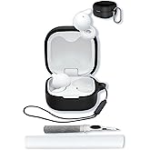 Case for Sony LinkBuds Open Truly Wireless Earbud Headphones（Model Number：WFL910B.UC）,Soft Protective,Shockproof, BOVUGAC Silicone Case Cover with Keychain & Cleaning Kit & Lanyard-Black