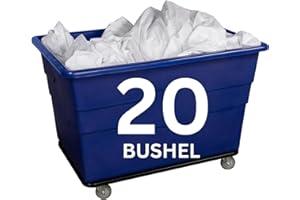 ReadySpace Commercial 20 Bushel Utility Cart with Steel Base, Poly Box Basket Truck, Laundry Cart, and Rolling Trash Bin, 51.5-Inch x 35.5-Inch x 36-Inch, 1000 Pound Weight Capacity, Blue