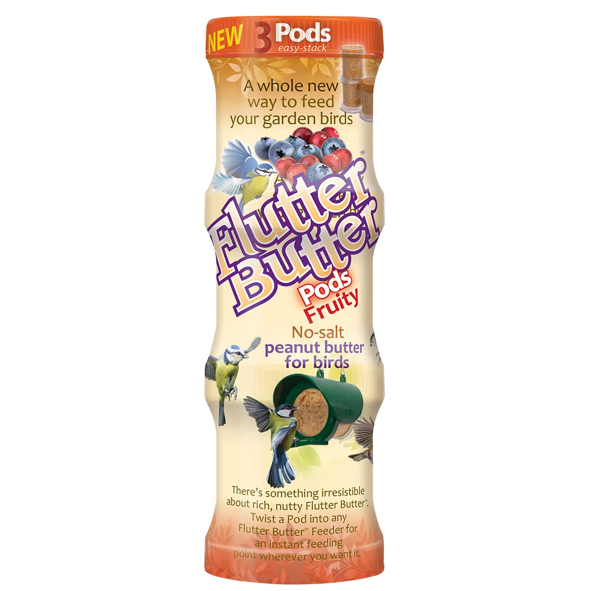 Jacobi Jayne FB-PF3 Flutter Butter Fruity Pods, Pack of 3 x 170g, Brown