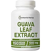 Immortal Herbs Guava Leaf Extract 1000mg, 10:1 Extra Strength, 150 Pills, Non-GMO & Gluten-Free Guava Extract Capsules for Women and Men