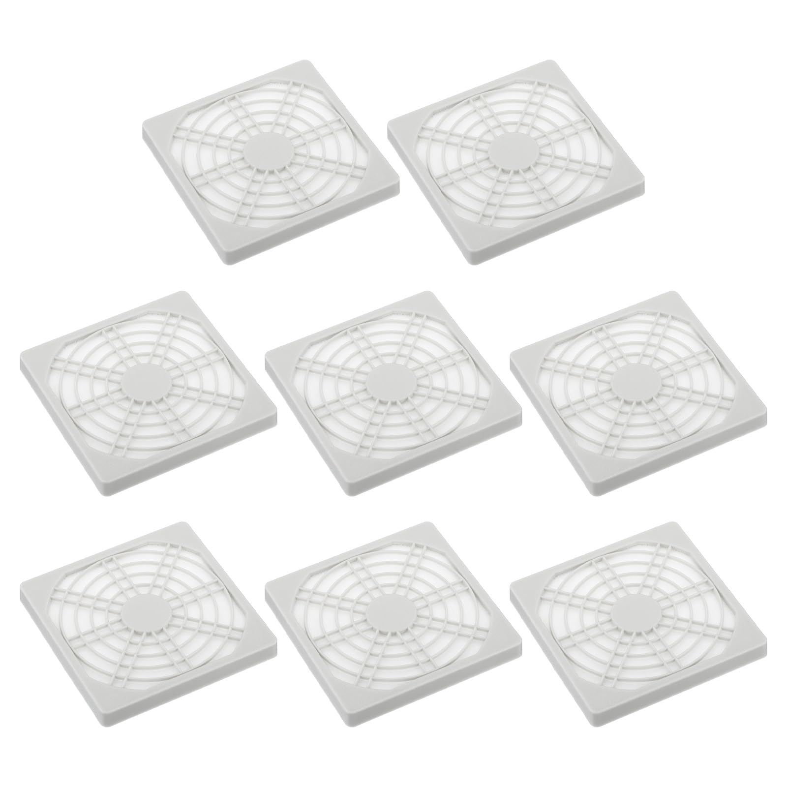 PATIKIL 90mm Fan Finger Grill, 8 Pack Grill Protector Guard Fan Protective Cover for 90x90mm Exhaust Fans for Equipment Computer DIY, White