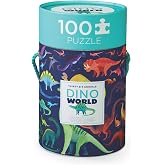 Crocodile Creek 100-Piece Jigsaw Puzzle for Kids Ages 5 and Up - Fun and Educational Table or Floor Puzzles - Storage Canister with Handle - Dinosaurs - 14&rdquo; x 19&rdquo; Finished