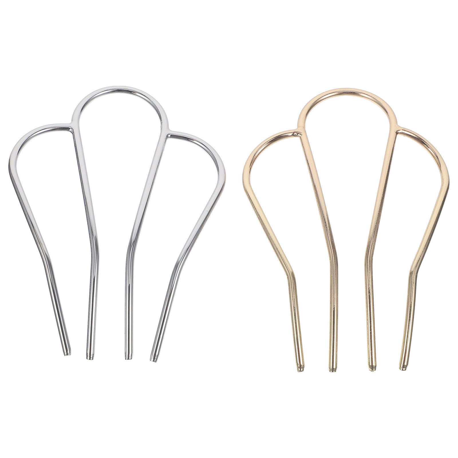 Beavorty 2pcs Hairpin 4 prong hair fork 4 prong pins u shaped sticks girls pins women accessories women stick girls Miss French comb Acetate sheet