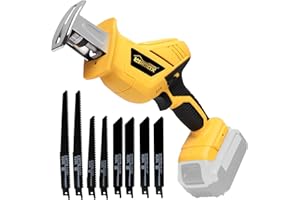 URMAX Cordless Reciprocating Saw, Electric Saw for DEWALT 20V Max Battery, 0-3200SPM Variable Speed, 8 Free Saw Blades Kit Change Power Saws for Wood/Metal/PVC Pipe Cutting (Battery Not Included)