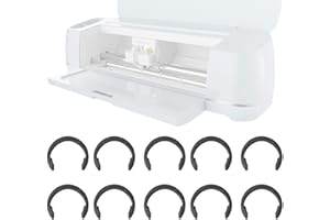 LUTQ 10 Pack of Retaining Clip Rings for Cricut Maker - Carbon Steel Fixed Clamp Ring Compatible with Cricut Maker Rubber Roller Replacement Parts - Black
