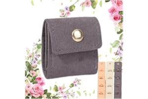 EPMANN Mini Travel Jewelry Bag, Mini Travel Jewelry Roll Bag with Buckle, Portable Foldable Travel Jewelry Organizer Case, Small Jewelry Box for Earrings, Rings, Necklaces(Black)