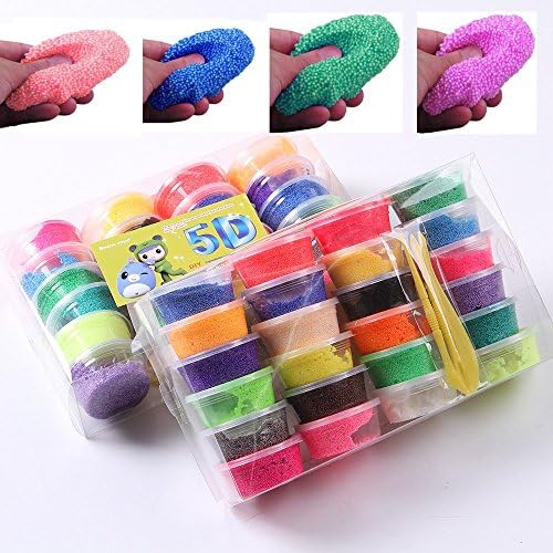 Box of 24 Amazing Snow Floam Slime Educational DIY Hand Putty Mud Creative Kids Toy Gift Stress Relief