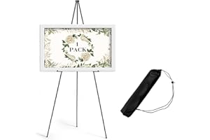 AZEAM 1 Pack 63" Easel Stand for Sign, Portable Easels for Painting, Foldable Black Metal Easel Display Stand Poster Holder Adjustable Sign Stand for Display Wedding Arts Poster