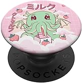 Kawaii Cthulhu Necronomicon Strawberry Milk Cthulhu Monster PopSockets Adhesive PopGrip