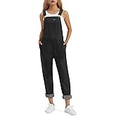 HISEA Loose Fit Denim Overalls for Women, Womens Jean Cotton Bib Overall, Ladies Casual Work Overalls with Pockets for Fall