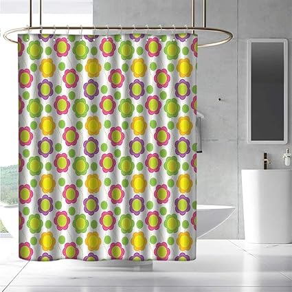 Amazon Com Ewaskyonline Bathroom Shower Curtain Green Flower