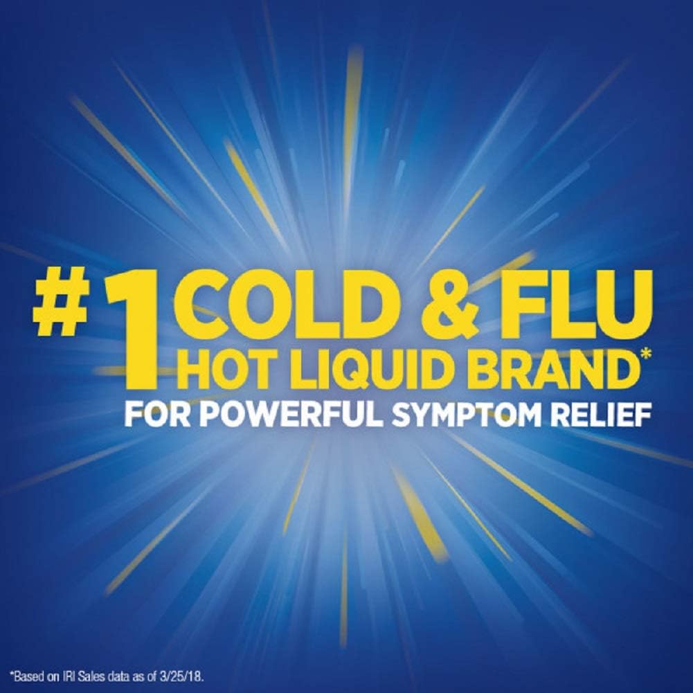 Theraflu Cold and Flu Medicine for Adults and Children 12+, Multisymptom Flu and Sore Throat Relief Powder Packets, Apple Cinnamon Flavor - 6 Count: Health & Personal Care