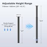 Amazing Tour Adjustable Table Legs 710-1100mm 4 Pack Black Heavy Duty Steel view 4