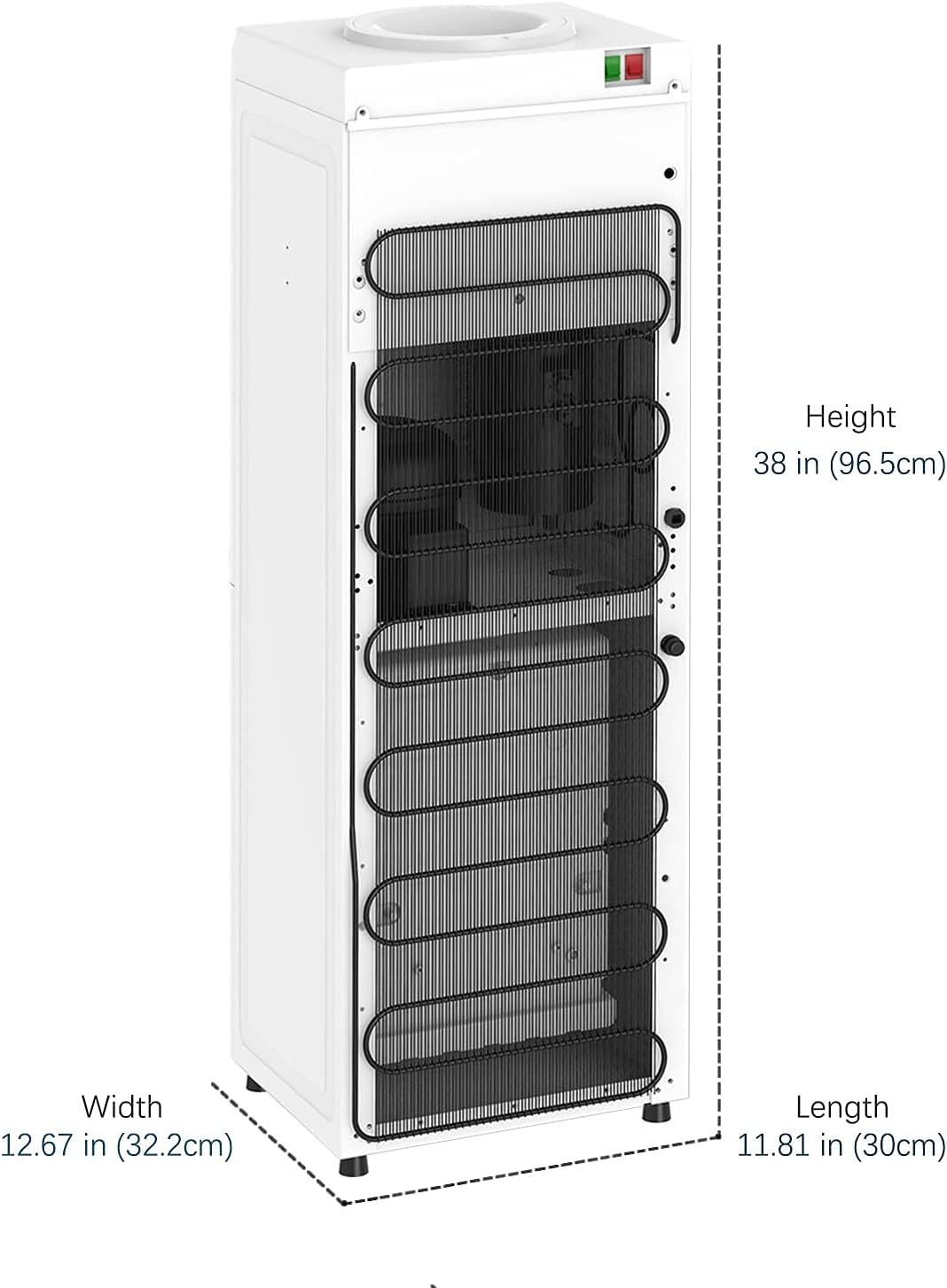 SOOPYK Top Loading Water Dispenser Water Cooler 5 Gallon Hot and Cold Water Dispenser | Child Safety Lock and Storage Cabinet for Home Office Use, White: Kitchen & Dining