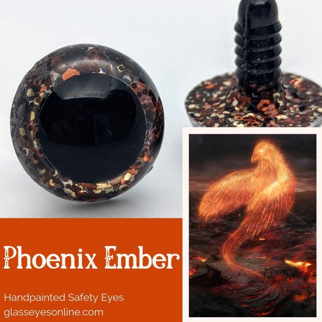 Safety Eyes Hand Painted Enchanted Series (24mm, Phoenix Ember)