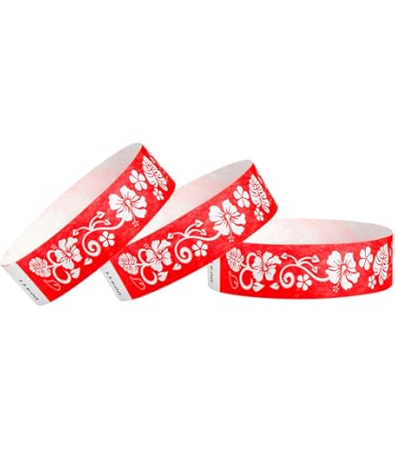 Striped Tyvek Wristbands - 500 Pack, 3/4 Inch Wide, For Events, Parties & Venue Entry (Red-Yellow)