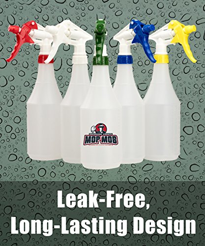 Mop Mob Leak-Free Chemical Resistant Spray Head and 32 oz Bottle 5 Pack Heavy-Duty Industrial Sprayer With Low-Fatigue Trigger and Nozzle for Auto/Car Detailing, Window Cleaning and Janitorial Supply - Thumbnail 3