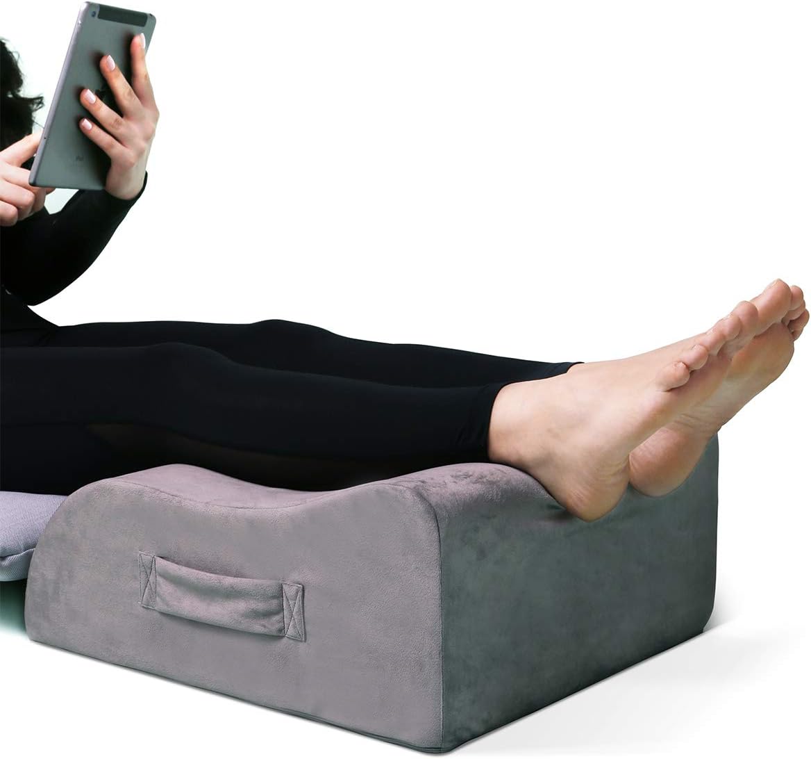 LightEase Leg Elevation Pillow, Memory Foam Leg Elevating Support Wedge Pillow for Sleeping, Reading, Rest, Surgery, Injury, Relieve Back Hip Knee Pain, Improve Blood Circulation, Reduce Swelling: Home & Kitchen