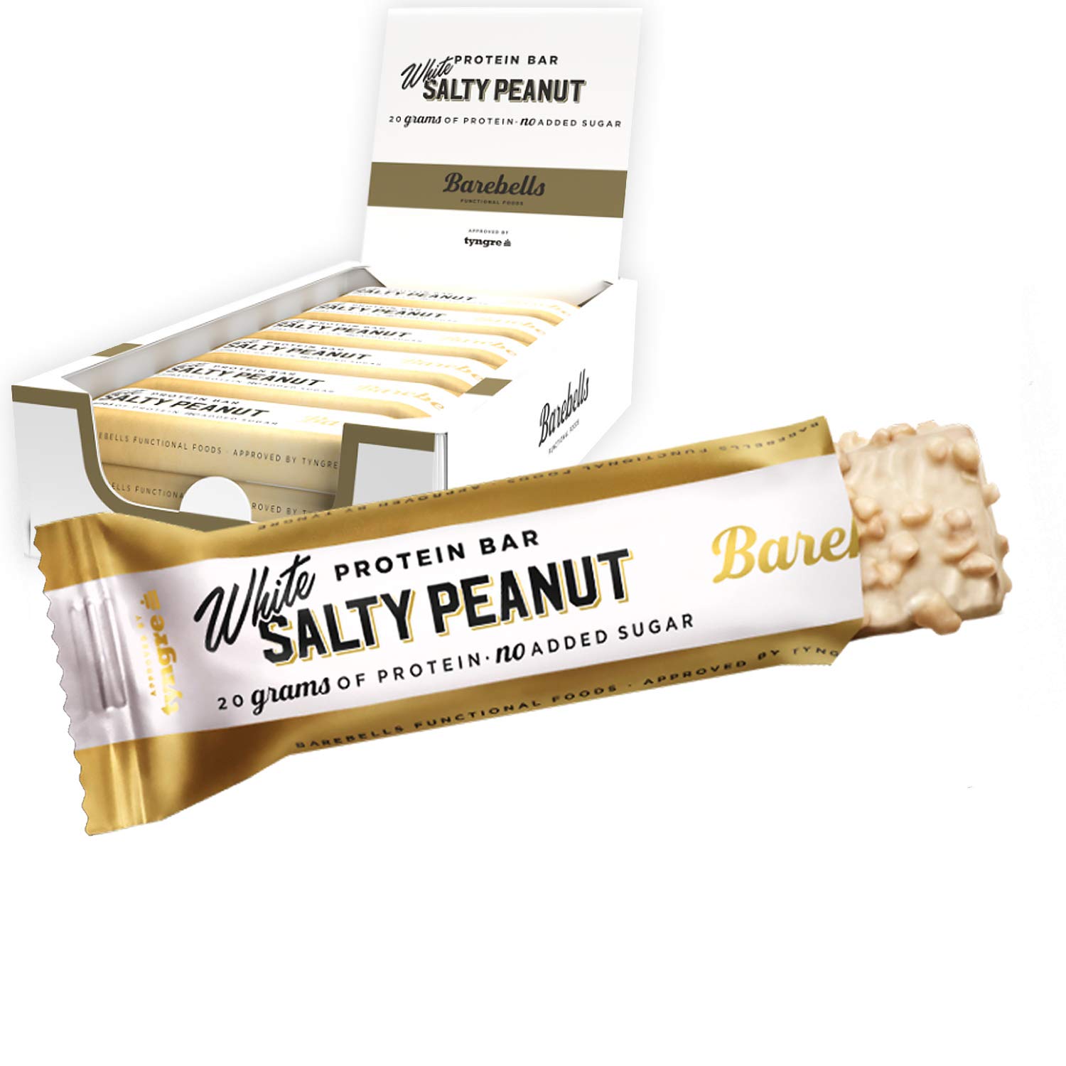 Barebells Protein Bar, White Salty Peanut, 12 x 55 g