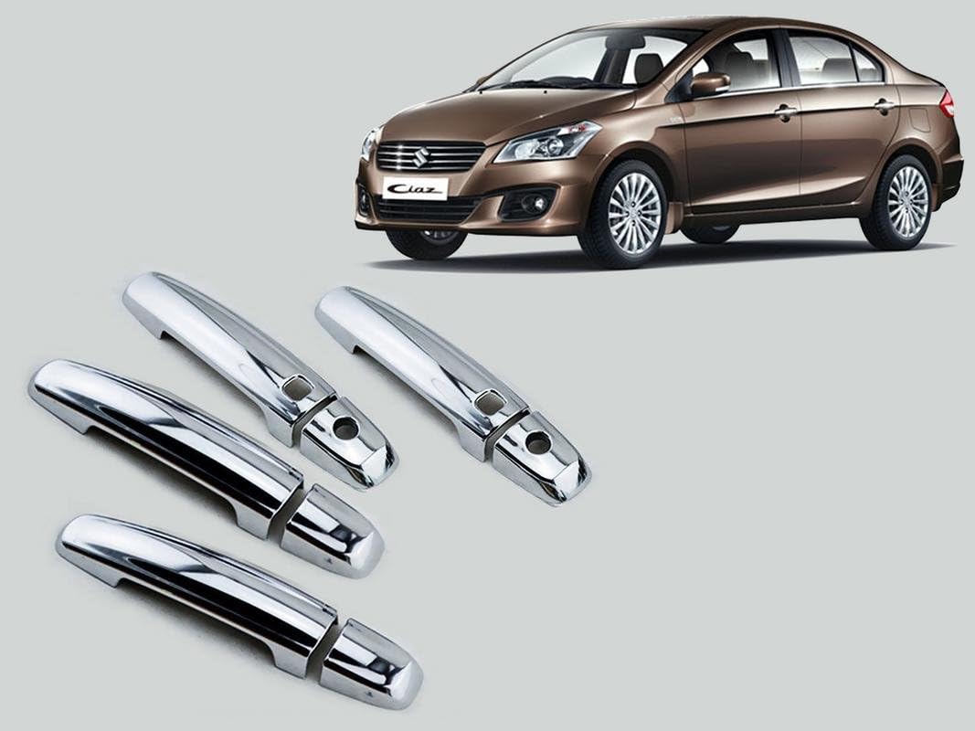 Autopearl Handle Chrome Door Latch Cover for Ciaz (Set of 4)