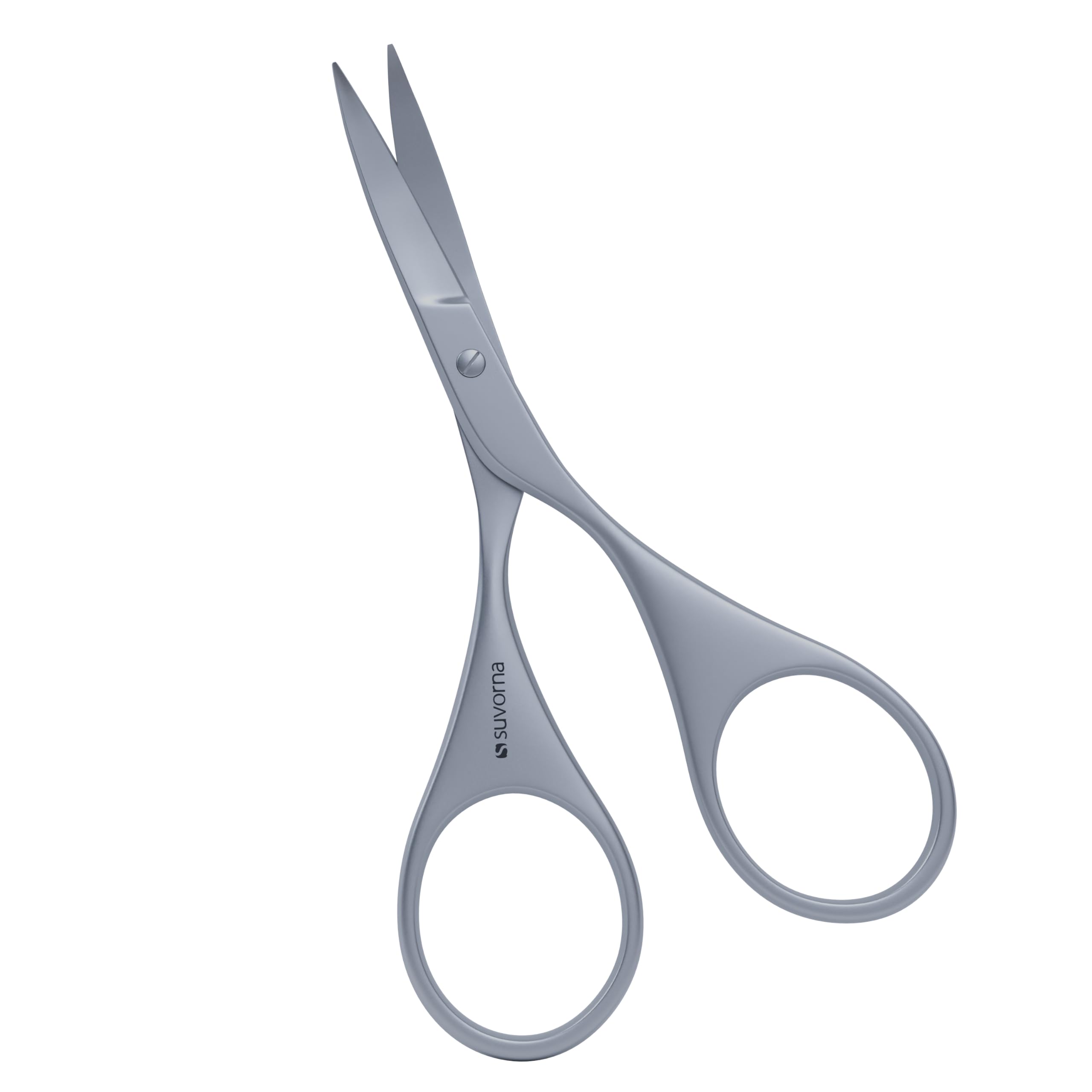 Suvorna Ador Eyebrow Trimming Scissors - Small Scissors for Beard, Mustache, Facial, Eyelash, Nose & Ear Hair - Curved Scissors for Men & Women, Grooming Scissors for Barber and Professional