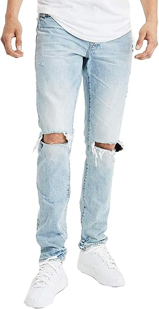 light destroy wash jeans