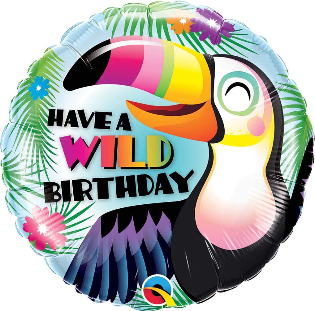 Folat - Tropical Toucan Birthday Foil Balloon - 45 cm