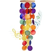 Wind Chimes for Outside - Handcrafted Rainbow Capiz Shells Windchime Coastal Style Decor for Indoor/Outdoors, Garden Decor, Great Gift for Women, Wind Chimes Lovers and More