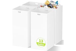KAIFERTY 13 Gallon Disposable Trash Cans for Parties, 4 Pack Extra Large Portable Trash Can White Pop Up Trash Cans Bin, Recycle Collapsible Garbage Can Bins for Party Kitchen Camping Trash Can