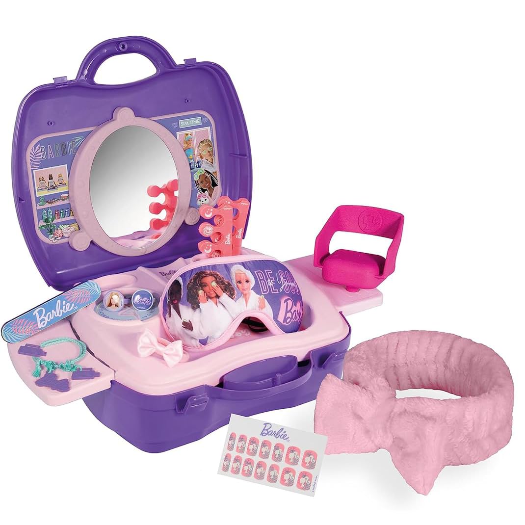 Sinco Creations Barbie Deluxe Wellness & Beauty Playset- 20 Piece Barbie Playset Travel Carry Case | Play On The Go Kids Toys | Role Play | Pretend Play | Ages 3
