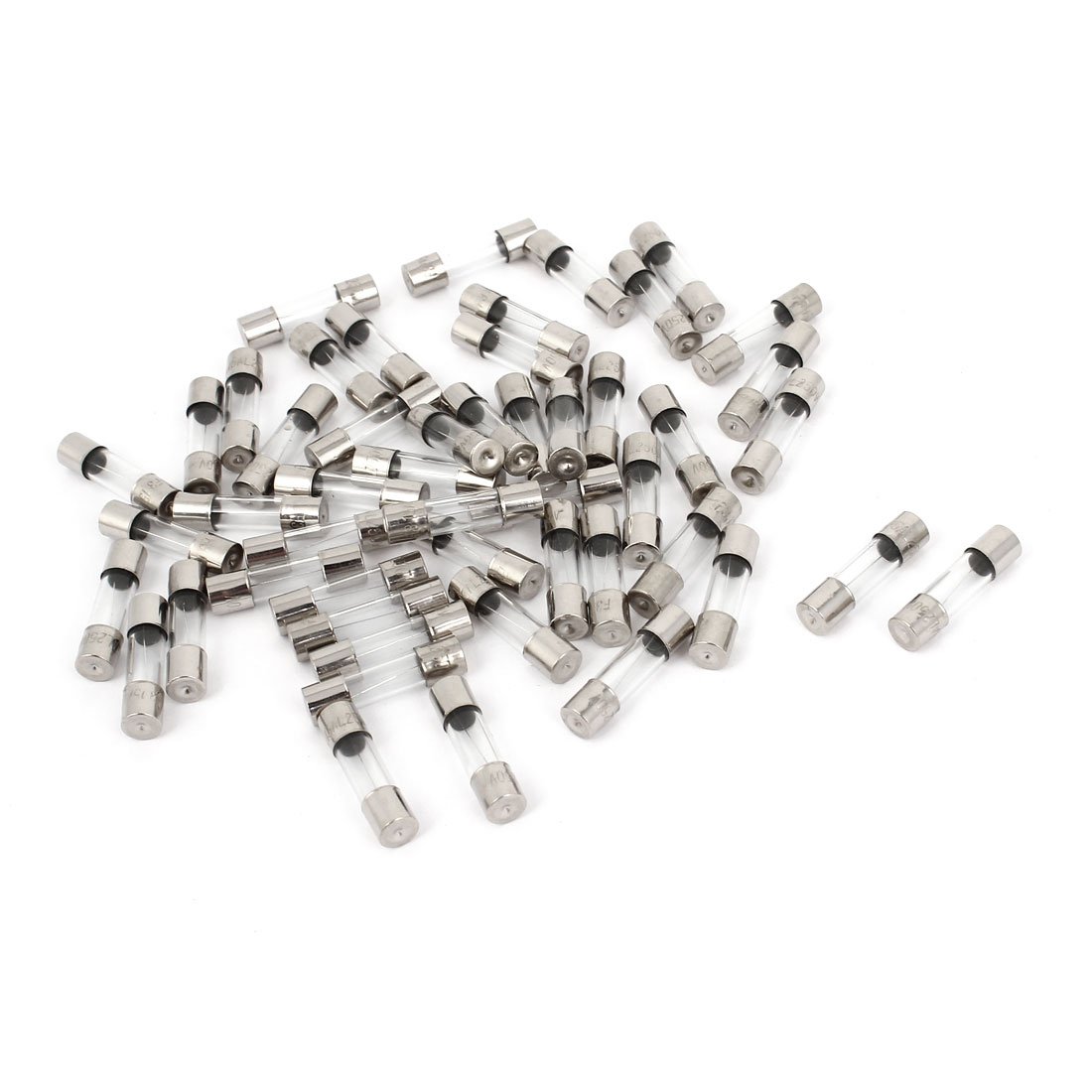 sourcingmap 50 Pcs 3.15A 250V Fast Acting Type Cartridge Glass Fuse 5mmx20mm