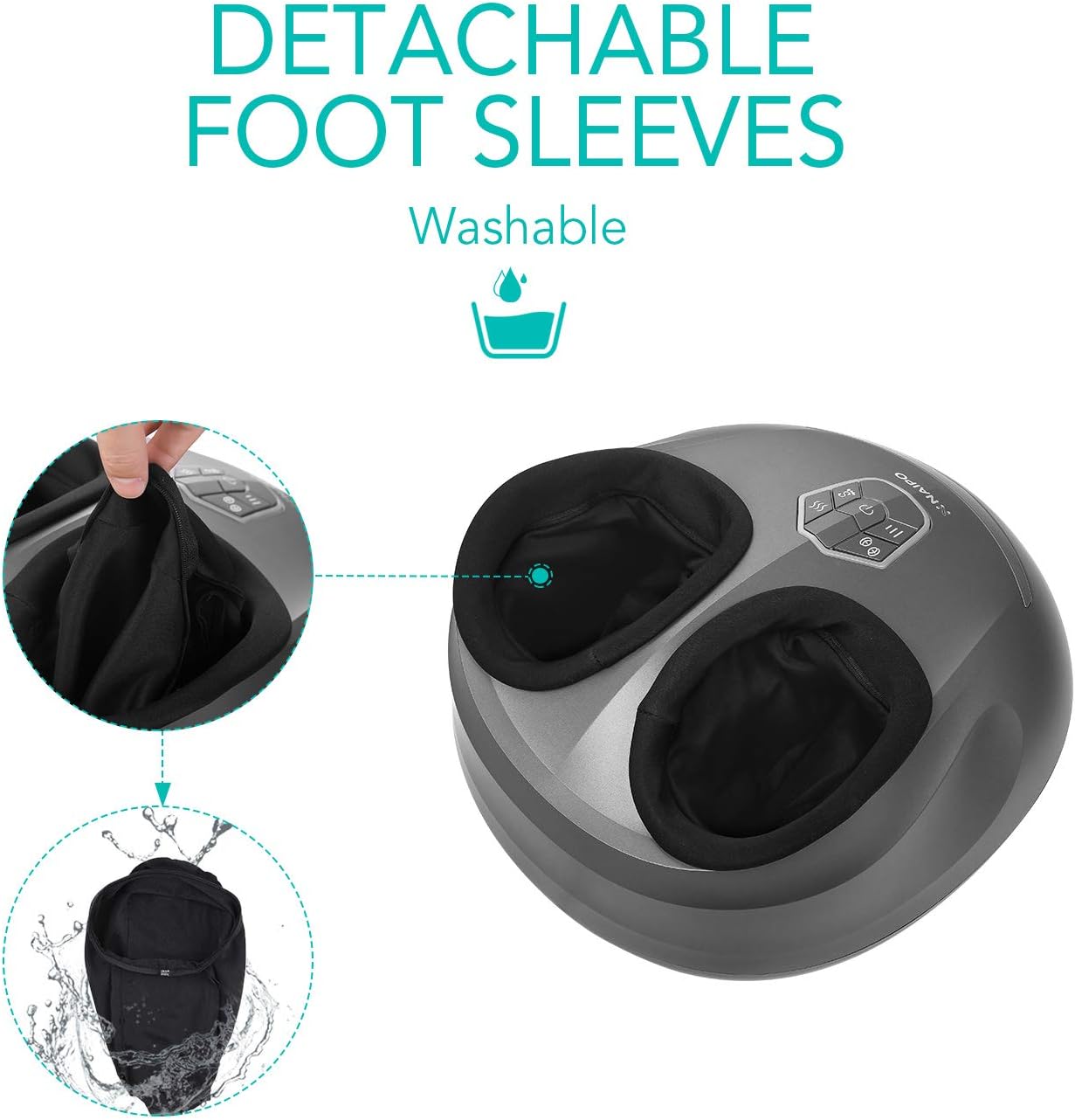 Naipo Foot Massager Machine Shiatsu Electric Feet Massager with Heat,Deep Kneading,Air Compression for Foot Plantar Fasciitis, Pain Relief, Circulation Fits Feet up to Men Size 12.5: Health & Personal Care