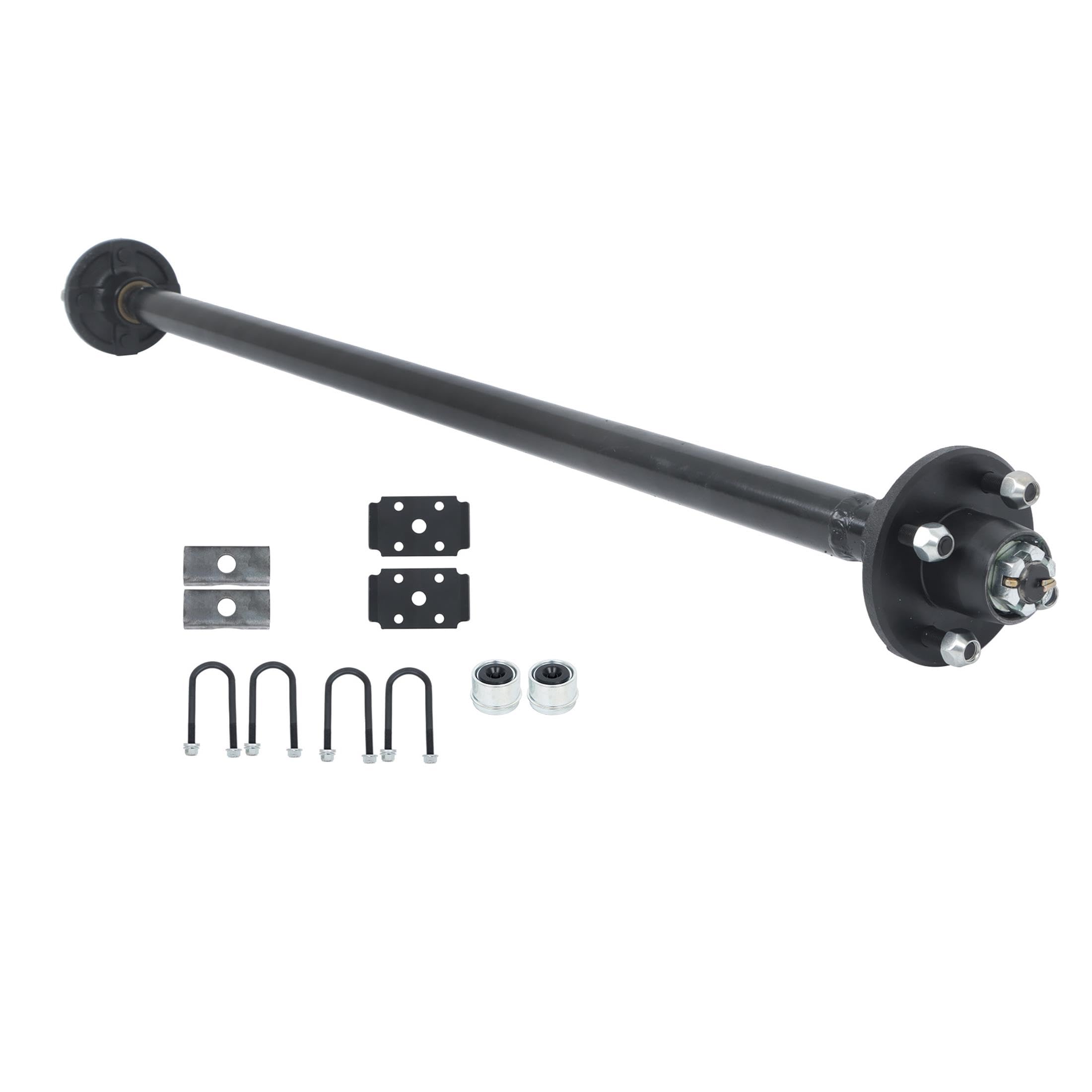 Photo 1 of Thomletha Trailer Axle 2000 lbs Axle Beam 4 Lug Trailer Axle 56.5 inch Hub Face 46.5 inch Spring Center