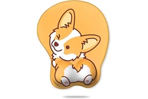HAOCOO Wrist Rest, Cute Mouse Pad, Ergonomic Mouse Pad with Wrist Support,Non-Slip Base Corgi Butt Wrist Rest, Rest Easy-Typing for Gaming Office Computer Laptop Present for Girl(Yellow Cute Corgi)