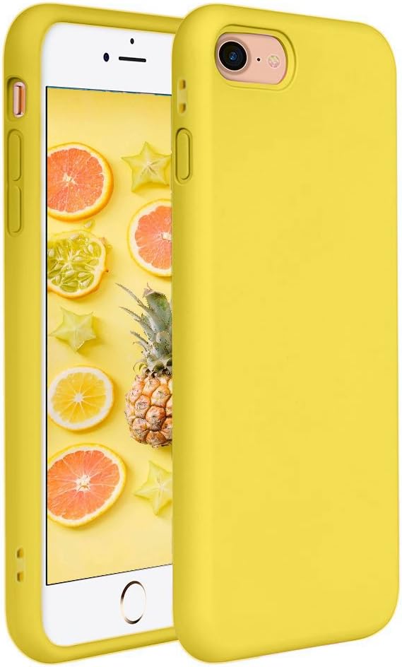 iPhone SE Case(2020),iPhone 8 Case, iPhone 7 Case, Pelipop Yellow Colorful Slim Fit Anti-Scratch Soft TPU Gel Silicone Skin Frosted Protective iPhone Cover for iPhone SE/7/8(Yellow)
