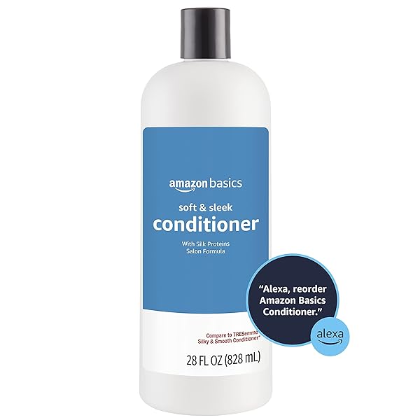 AMAZON BASICS SOFT & SLEEK CONDITIONER FOR DRY OR DAMAGED HAIR, 28 FLUID OUNCE