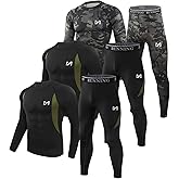 MEETYOO Thermal Underwear for Men Long Johns Fleece Lined Hunting Gear Bottom Top Set Base Layer Cold Weather