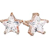 Amazon Collection Gold and Rhodium Plated Sterling Silver Cubic Zirconia Earrings