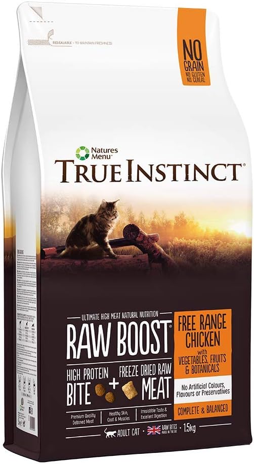 Natures Menu Cat Adult True Instinct Raw Boost Free Range Chicken, 1.5 kg